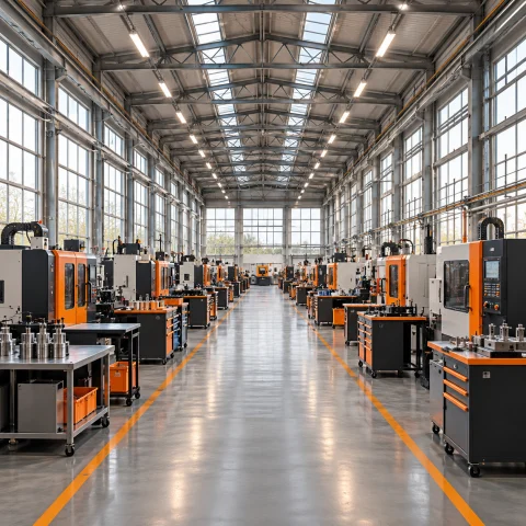 A bright manufacturing workshop